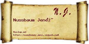 Nussbaum Jenő névjegykártya